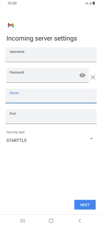 Press the field below 'Port' and key in 143.