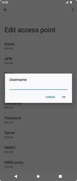Key in o2wap and press OK.
