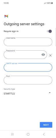 Press the field below 'Port' and key in 25.