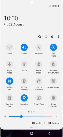 Press the power off icon.