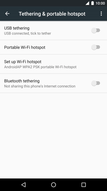 Press Set up Wi-Fi hotspot.