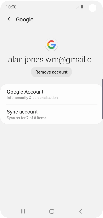 Press Sync account.