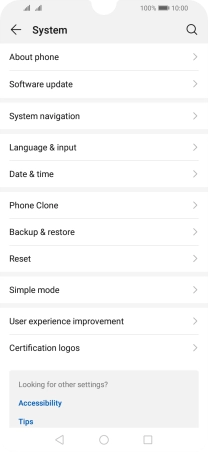 Press Software update. If a new software version is available, it's displayed. Follow the instructions on the screen to update the phone software.