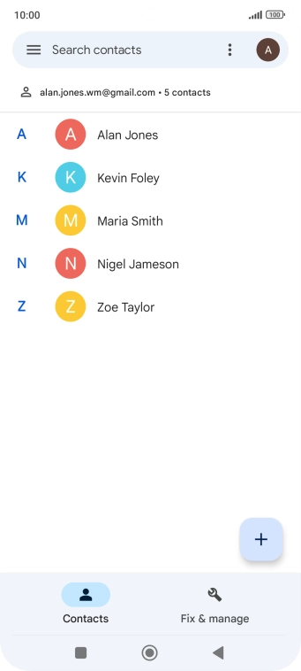 Press the new contact icon.