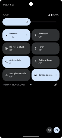 Press the settings icon.