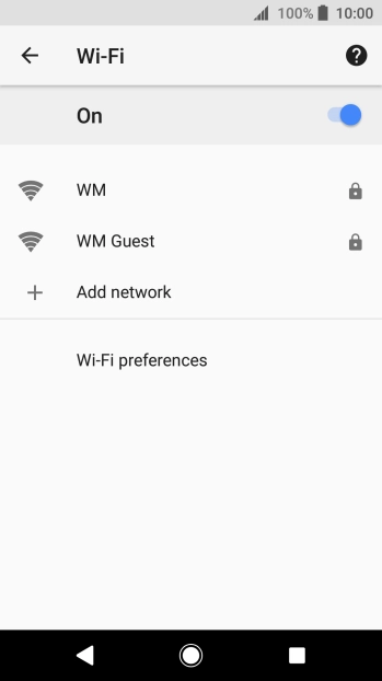 Press the required WiFi network.