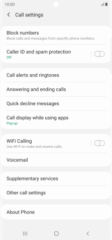 Press the indicator next to 'WiFi Calling' to turn the function on or off.