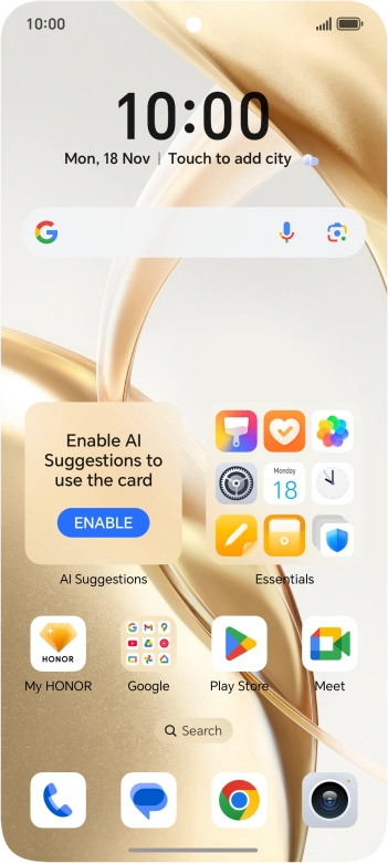 Press the settings icon.