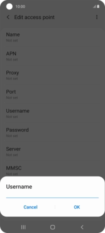 Key in o2wap and press OK.