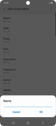 Key in O2 UK MMS and press OK.
