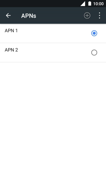 Press the field next to the data connection to activate it.