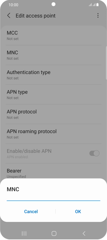 Key in 10 and press OK.