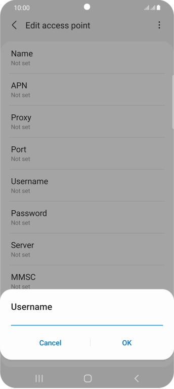 Key in o2wap and press OK.