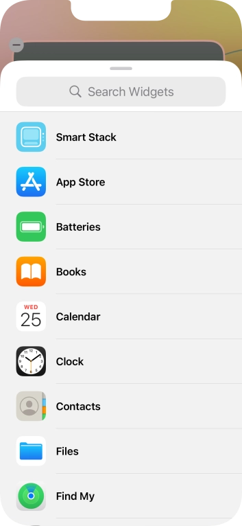 Press the required widget.