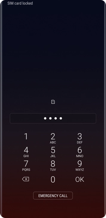 Key in your SIM PIN and press OK. The default SIM PIN is 0000.