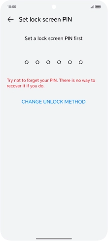 Press CHANGE UNLOCK METHOD.