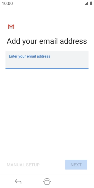 Press the field below 'Enter your email address' and key in your email address.