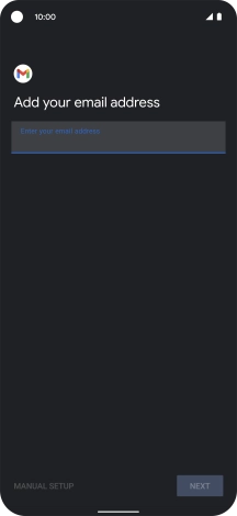 Press the field below 'Enter your email address' and key in your email address.