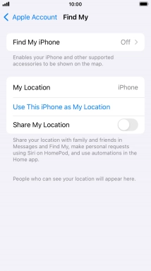 Press Find My iPhone.