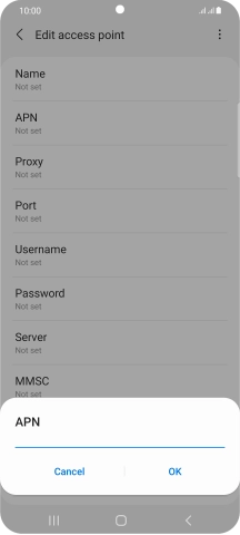 Key in wap.o2.co.uk and press OK.