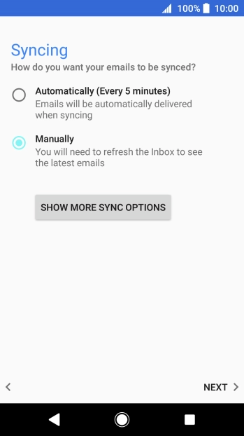 Press SHOW MORE SYNC OPTIONS.
