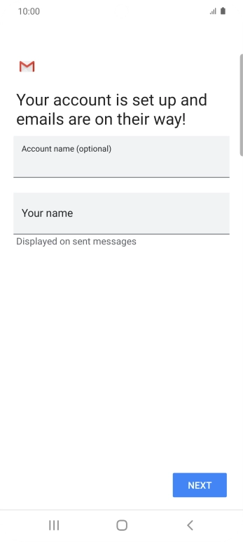 Press the field below 'Account name (optional)' and key in the required name.