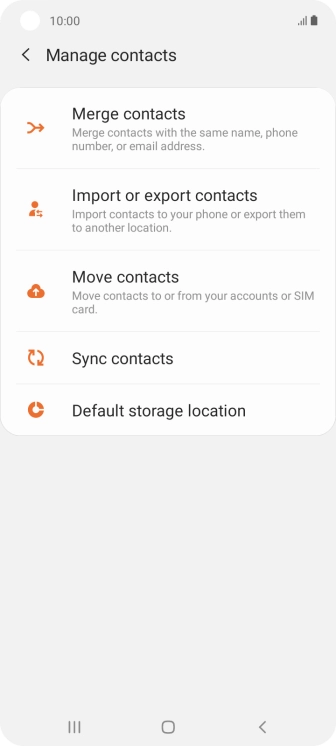 Press Import or export contacts.