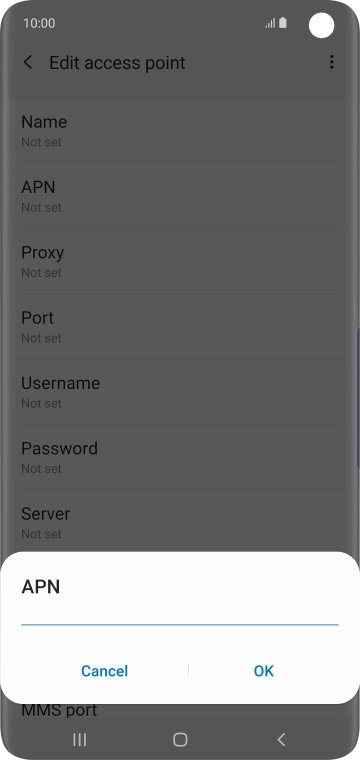 Key in mobile.o2.co.uk and press OK.