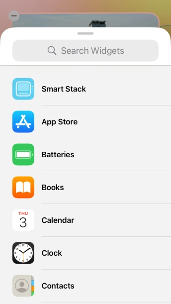 Press the required widget. Press the required widget.