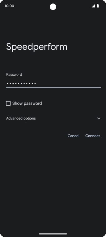 Key in the password for the WiFi network and press Connect.