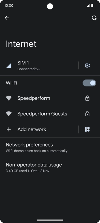 Press the required WiFi network.