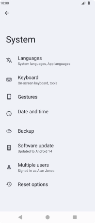 Press Reset options.
