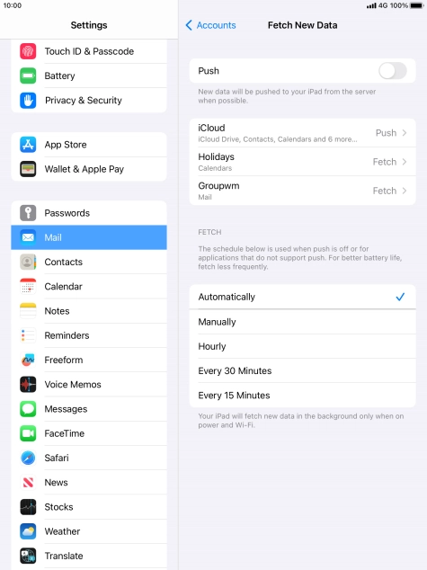 If you turn off the function, press the required setting.