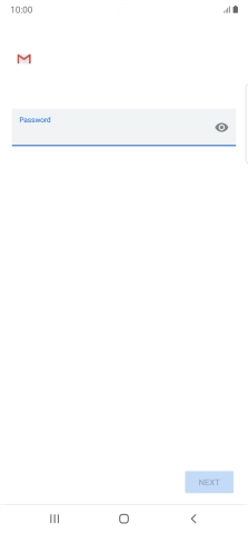 Press the field below 'Password' and key in the password for your email account.