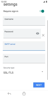 Press the field below 'Port' and key in 25.