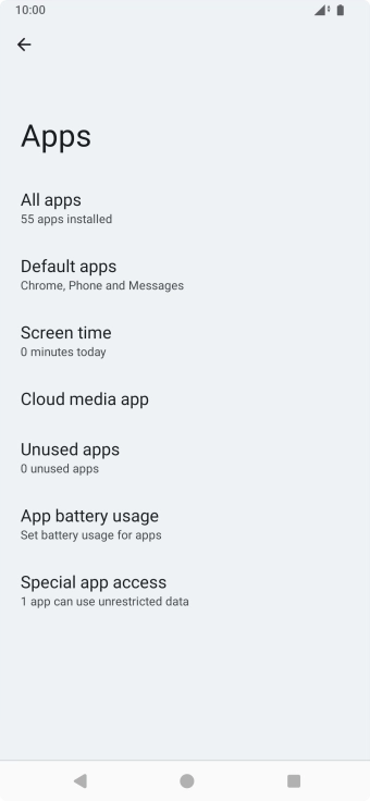 Press All apps.