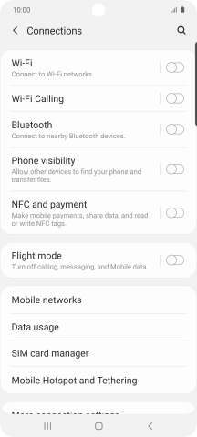 Press Mobile networks.