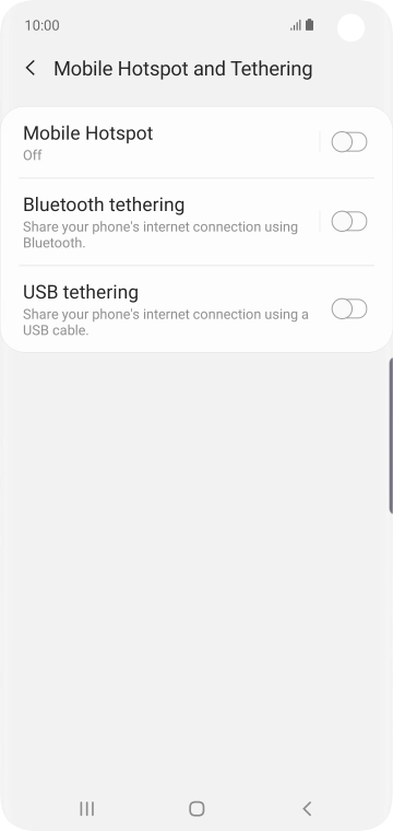 Press Mobile Hotspot.