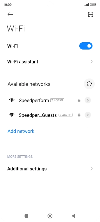 Press Wi-Fi assistant.