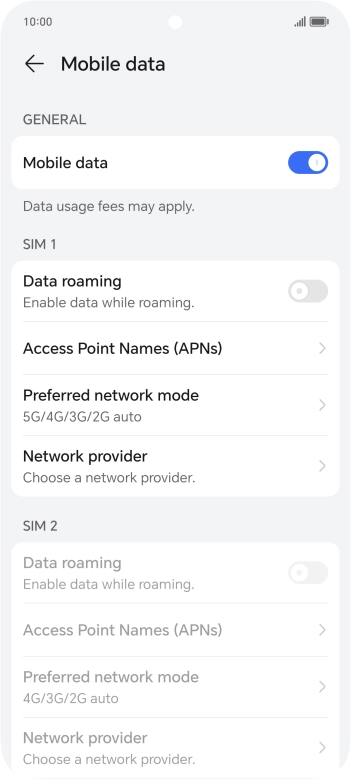 Press Preferred network mode.