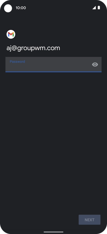 Press the field below 'Password' and key in the password for your email account.