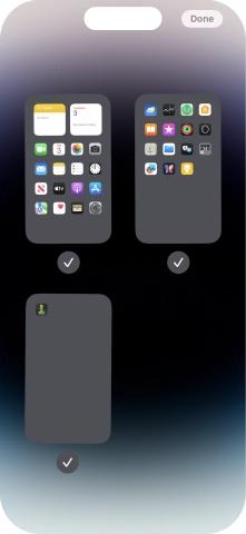 Press the field below the required home screen page to turn page view on or off.