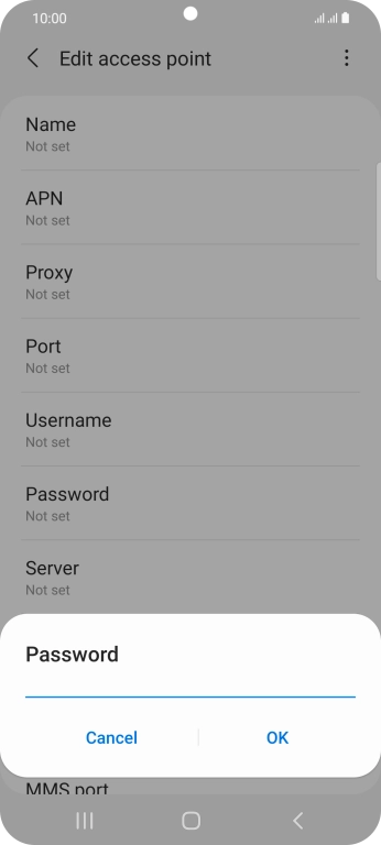 Key in password and press OK.