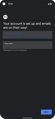 Press the field below 'Your name' and key in the required sender name.