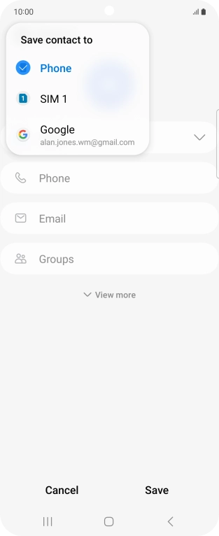 Press the required Google account.