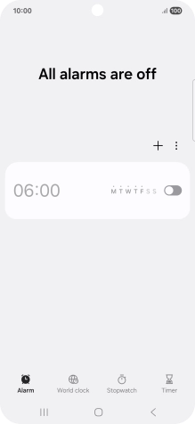 Press the set new alarm icon.