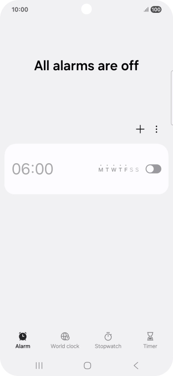 Press the set new alarm icon.