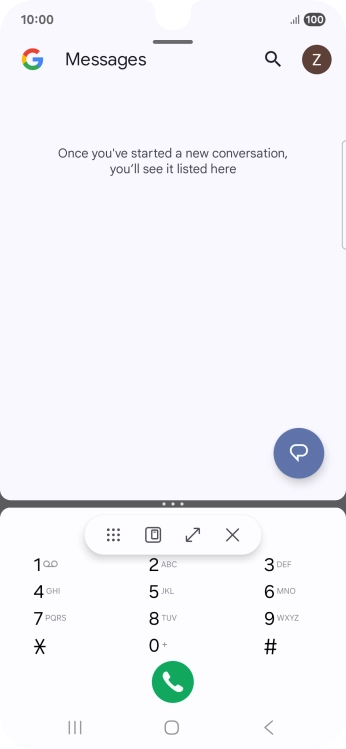 Press the end icon.
