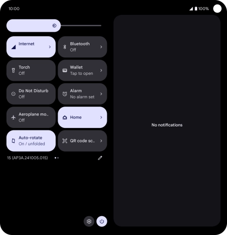 Press the settings icon.