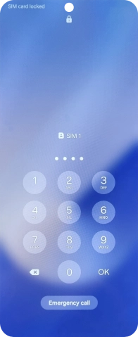 Key in your SIM PIN and press OK}. The default SIM PIN is 0000.